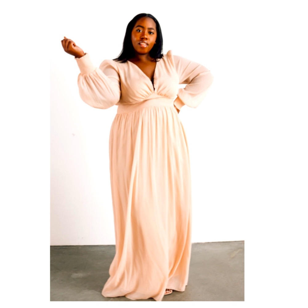 Sparkle beige long dress